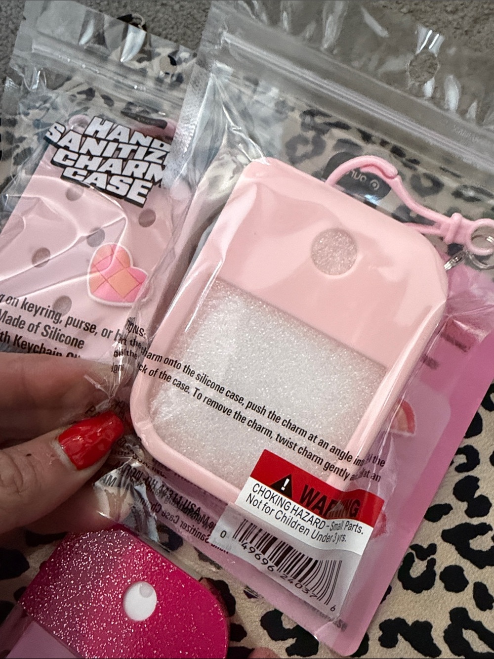 b. pure Pink Glitter Hand Sanitizer Duo with Cases & Charms Viral - Picture 7 of 7